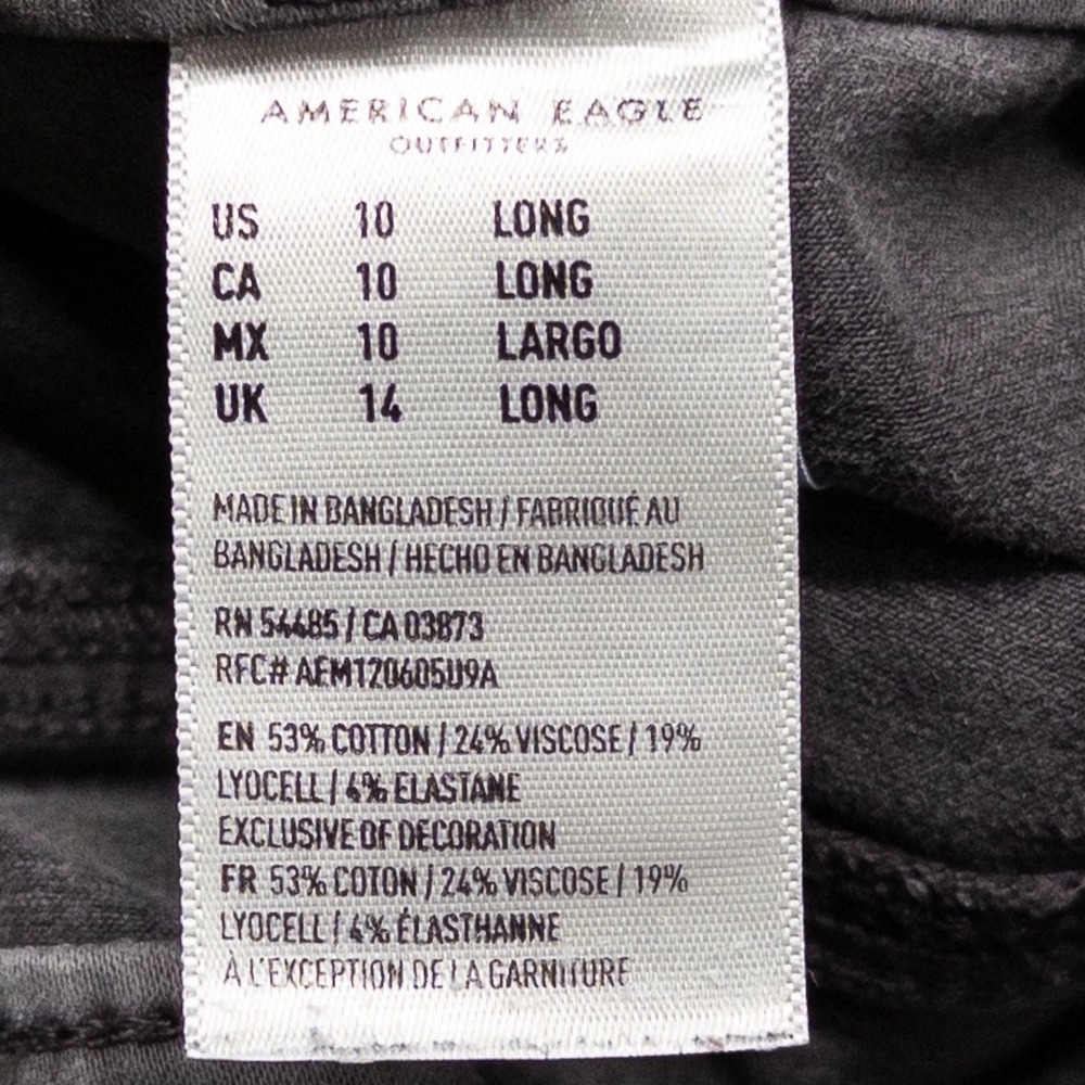 American Eagle Hi Rise Jegging 10 LONG Gray Cargo Pockets Drawstring Utility - Picture 13 of 14